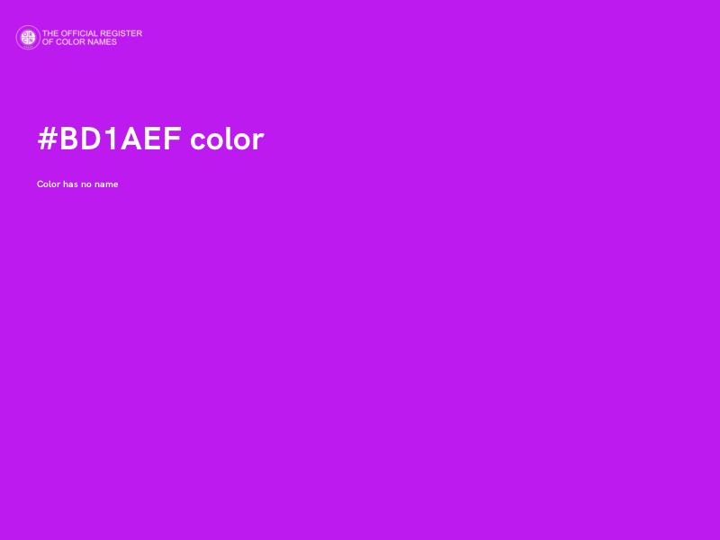 #BD1AEF color image