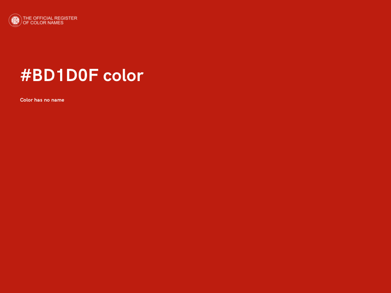 #BD1D0F color image