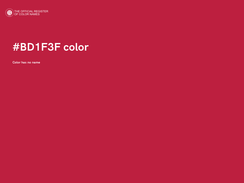 #BD1F3F color image