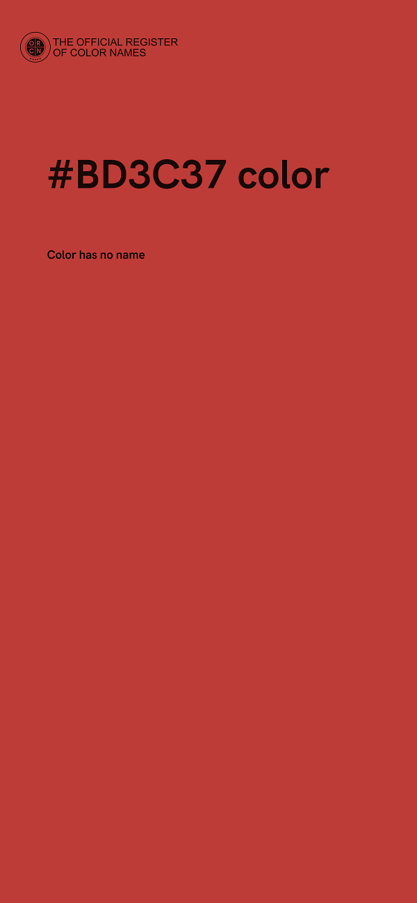 #BD3C37 color image