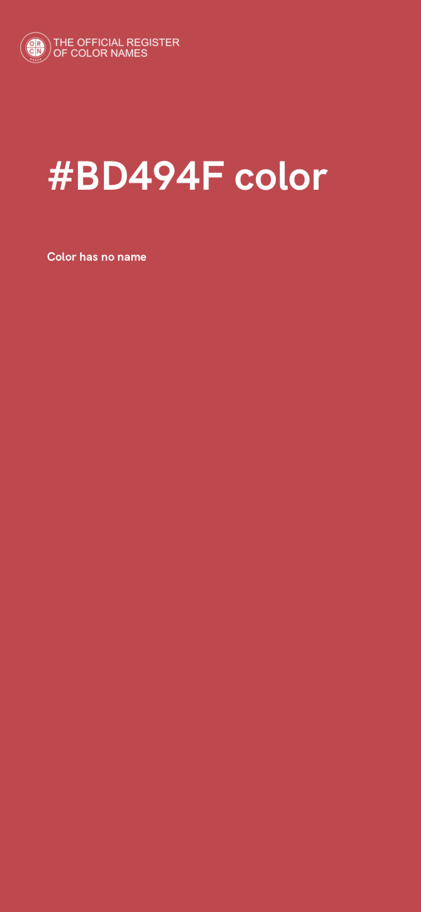 #BD494F color image