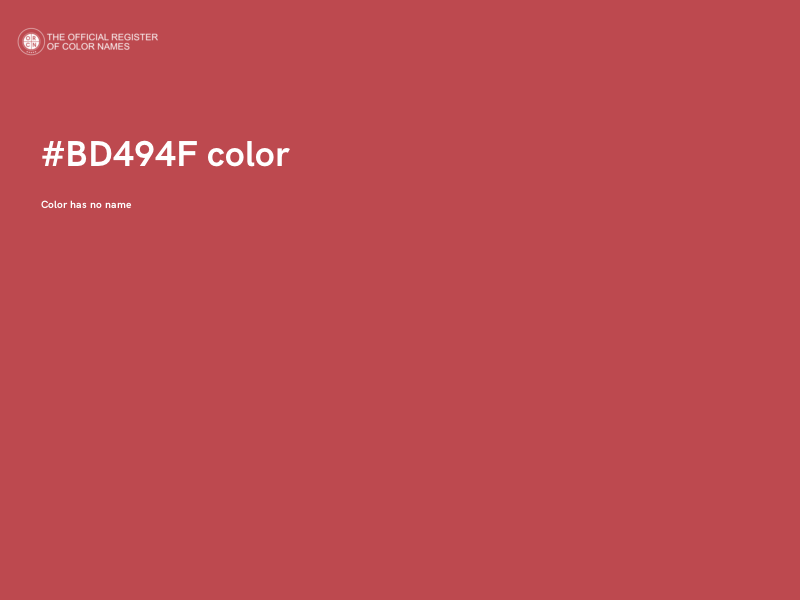 #BD494F color image