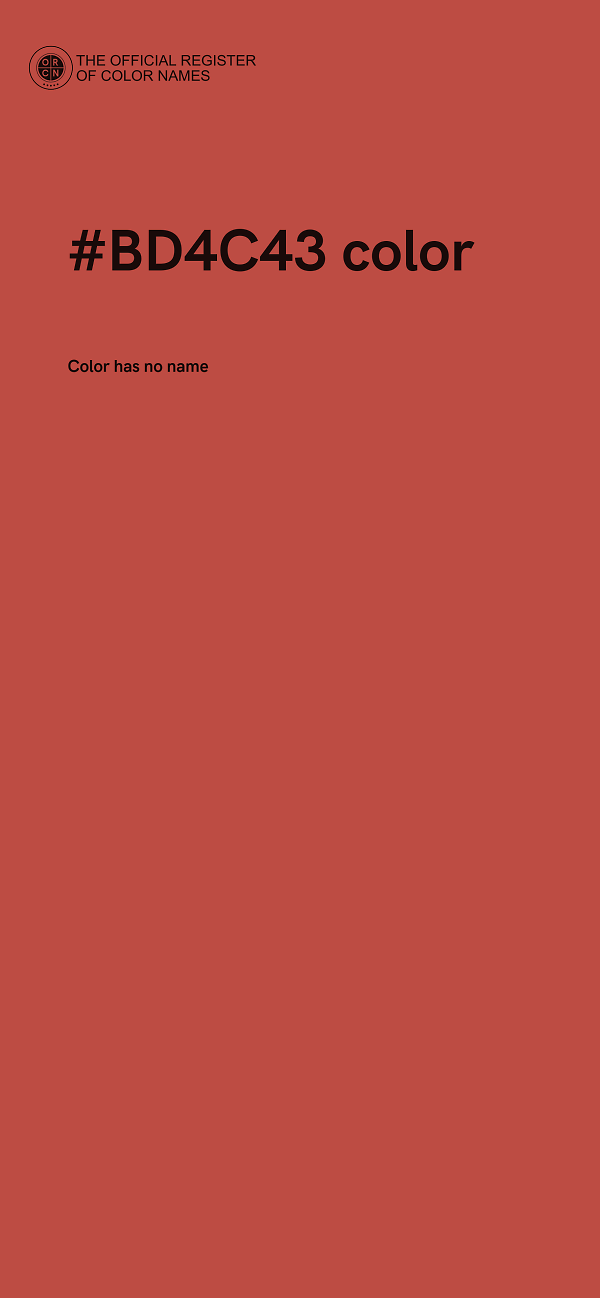 #BD4C43 color image