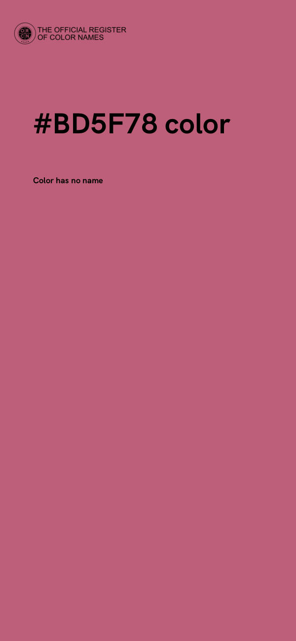 #BD5F78 color image