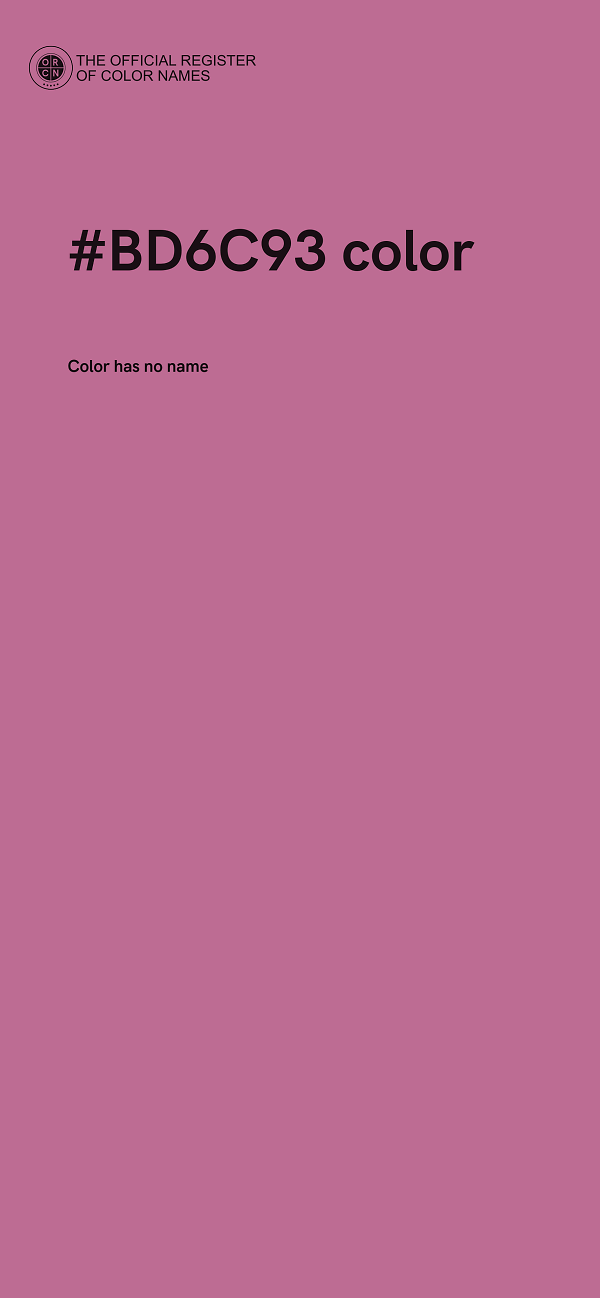 #BD6C93 color image