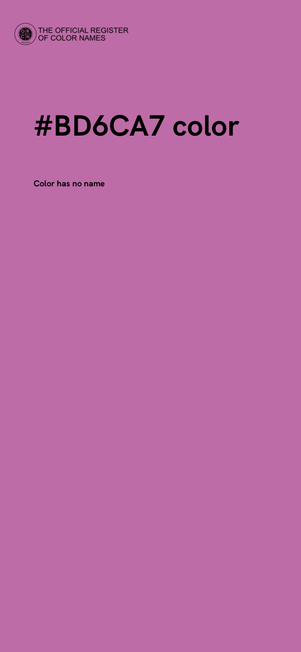 #BD6CA7 color image