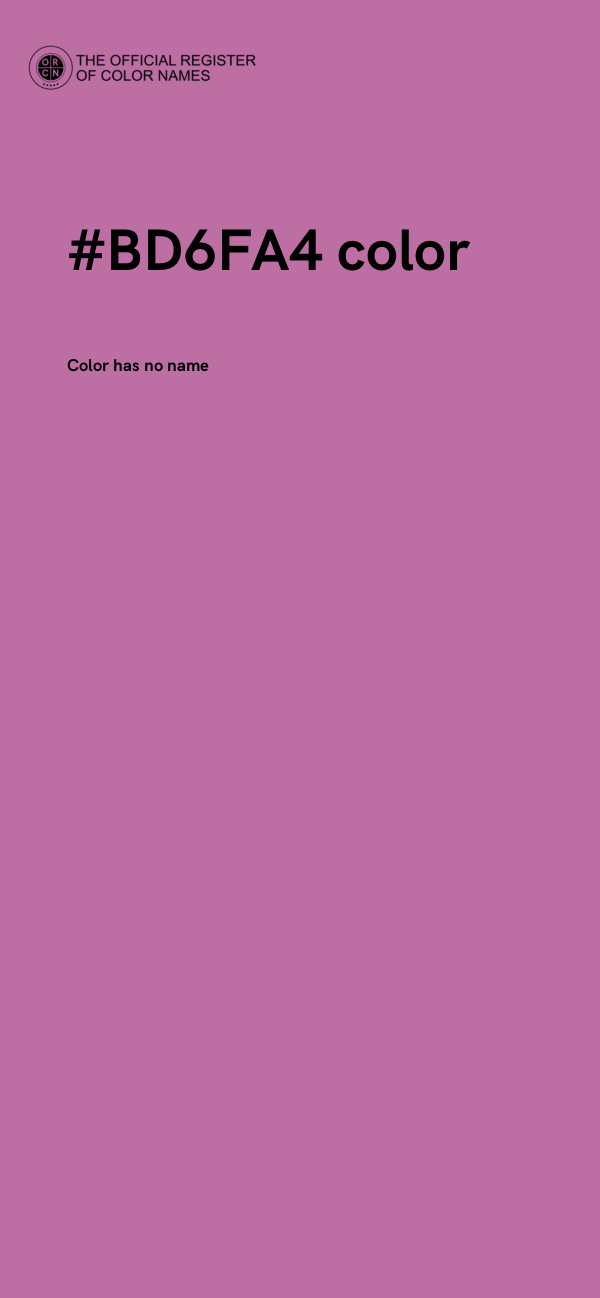 #BD6FA4 color image