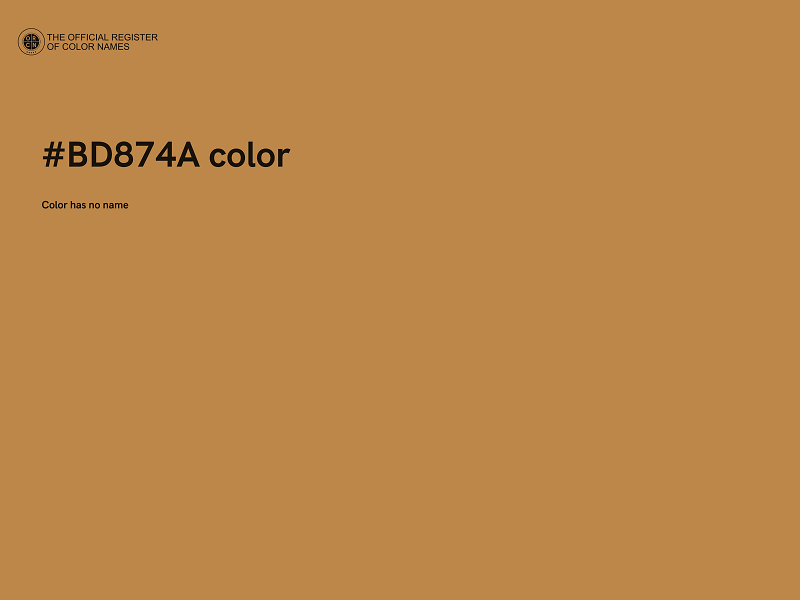 #BD874A color image