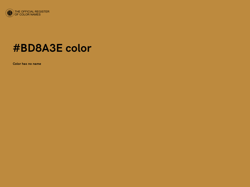 #BD8A3E color image