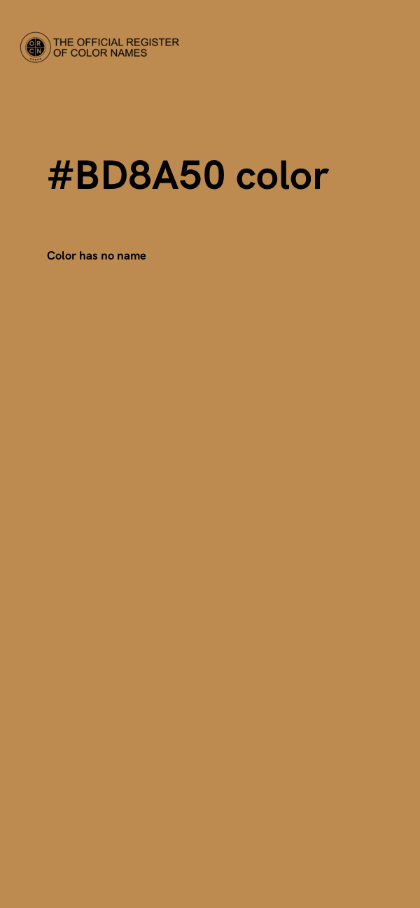 #BD8A50 color image
