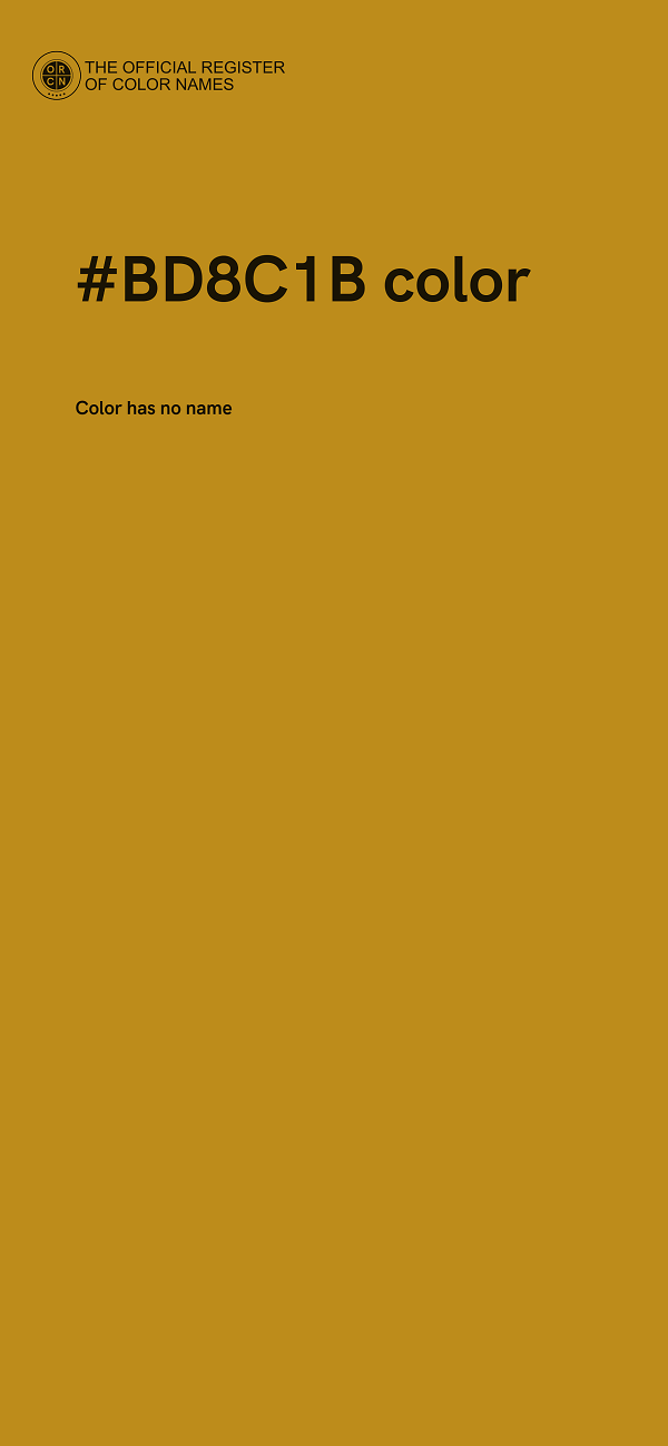 #BD8C1B color image