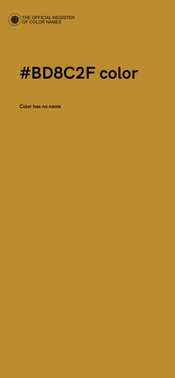 #BD8C2F color image