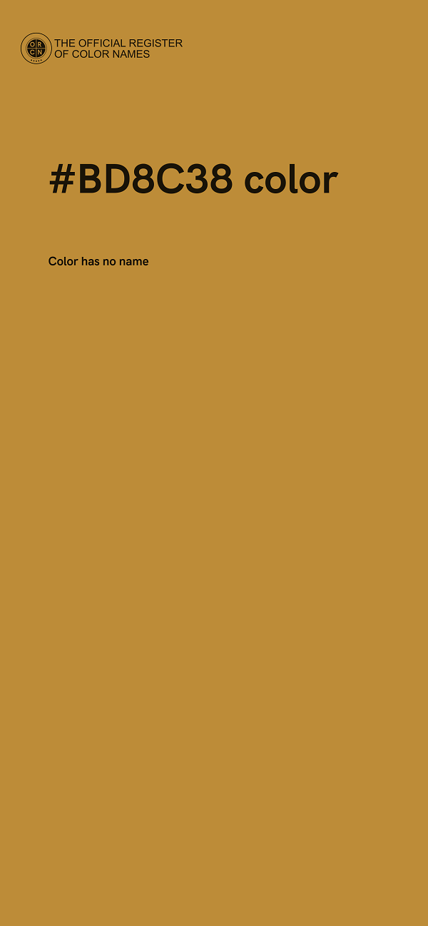 #BD8C38 color image
