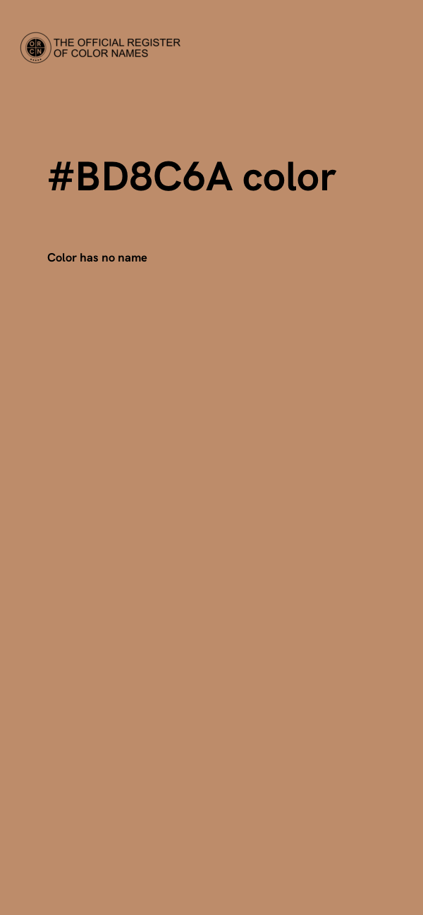 #BD8C6A color image