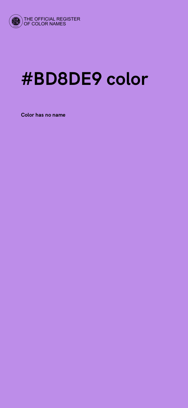 #BD8DE9 color image