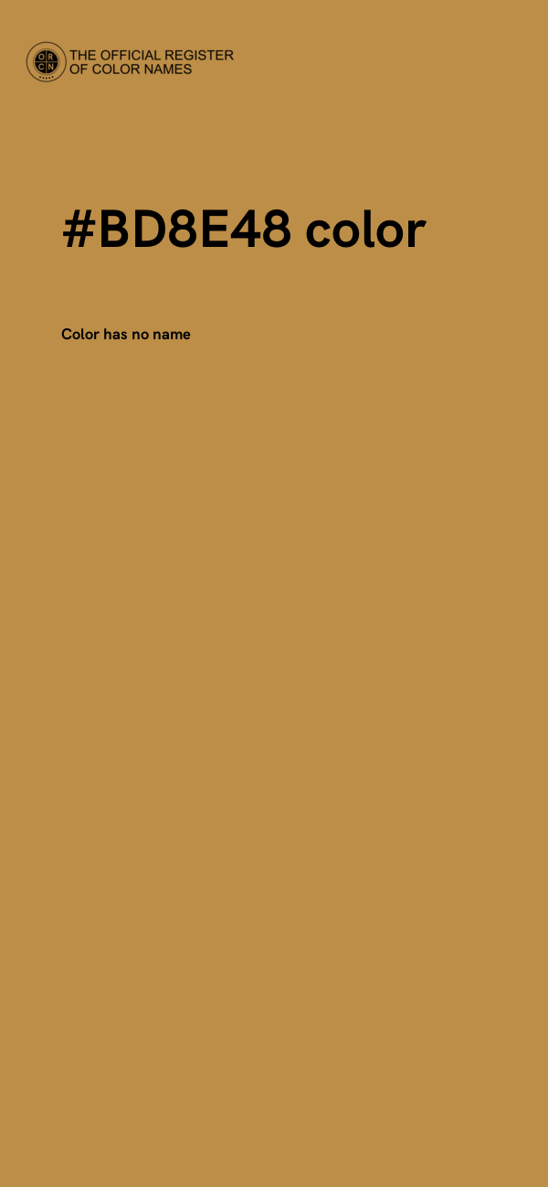 #BD8E48 color image