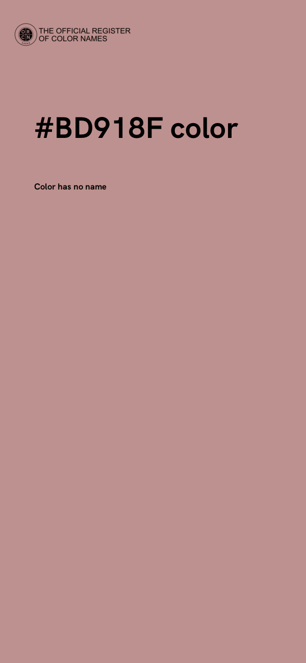 #BD918F color image