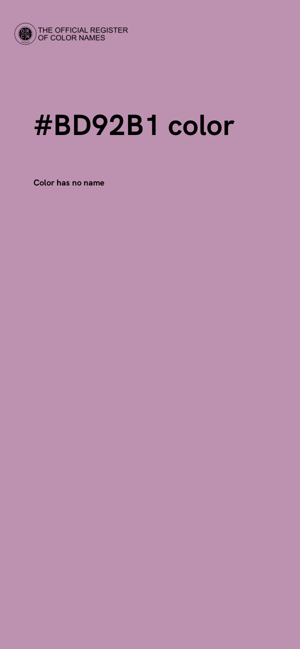#BD92B1 color image