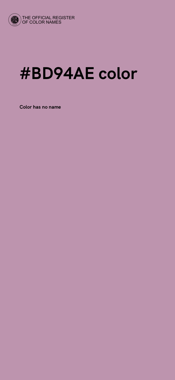 #BD94AE color image