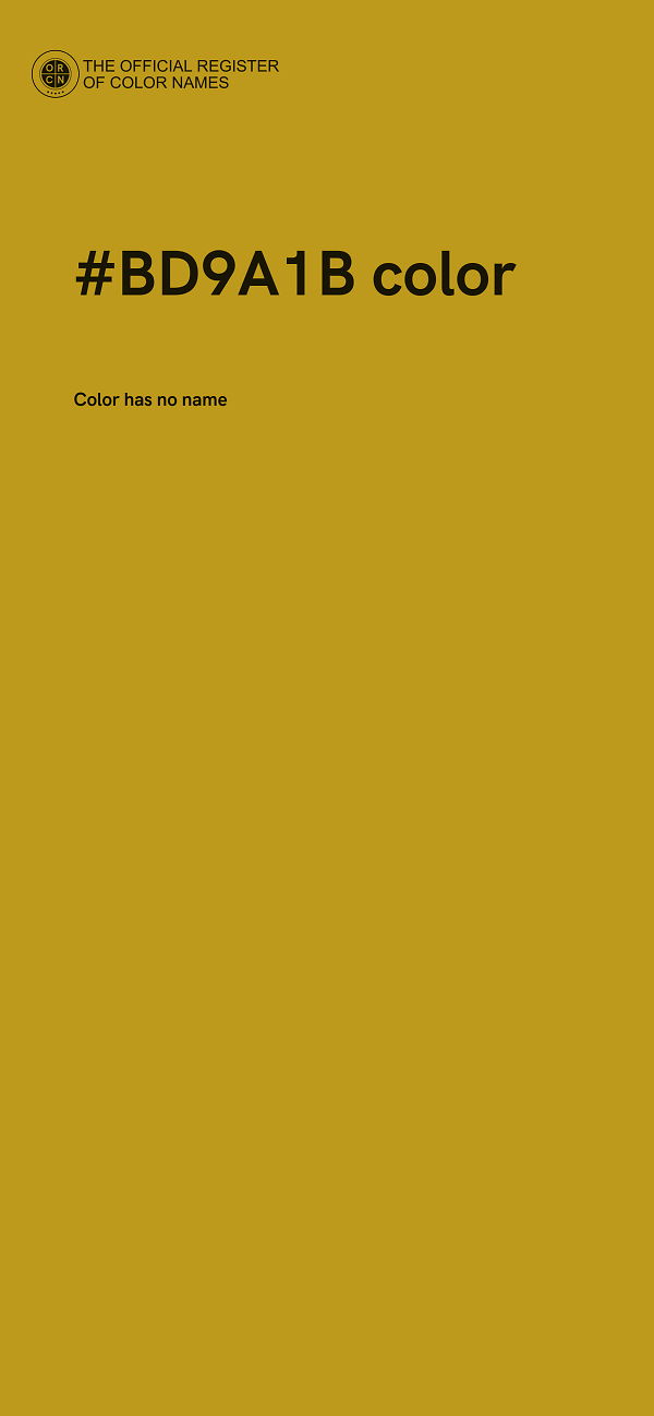 #BD9A1B color image