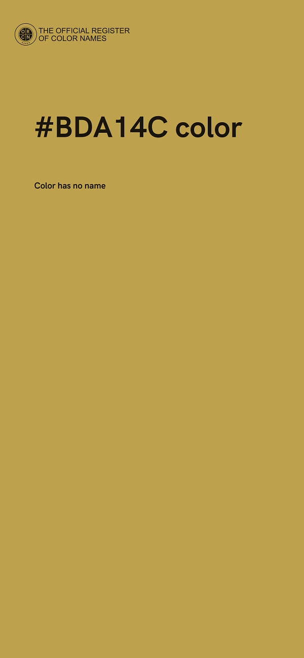 #BDA14C color image