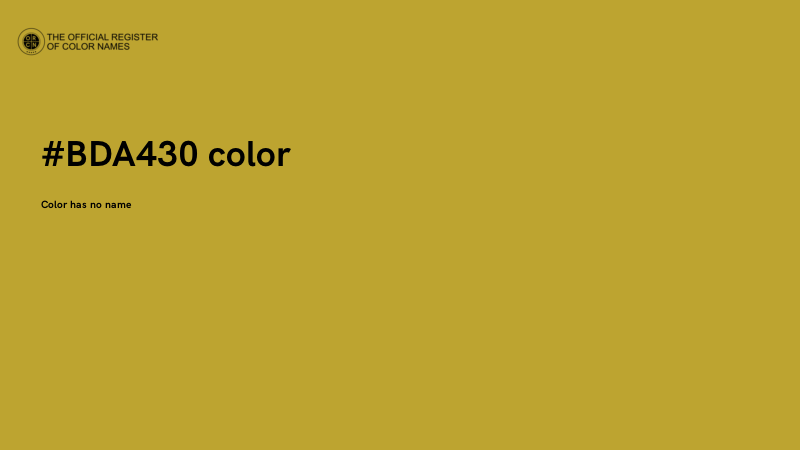 #BDA430 color image