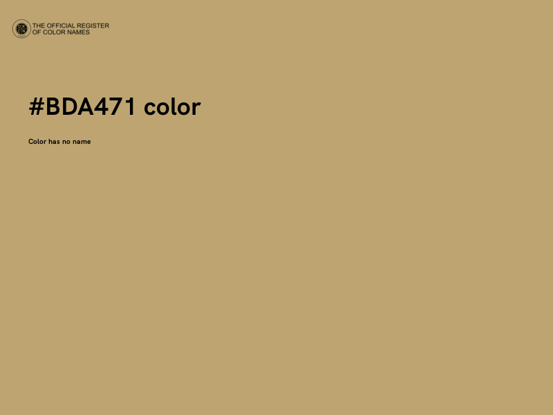 #BDA471 color image