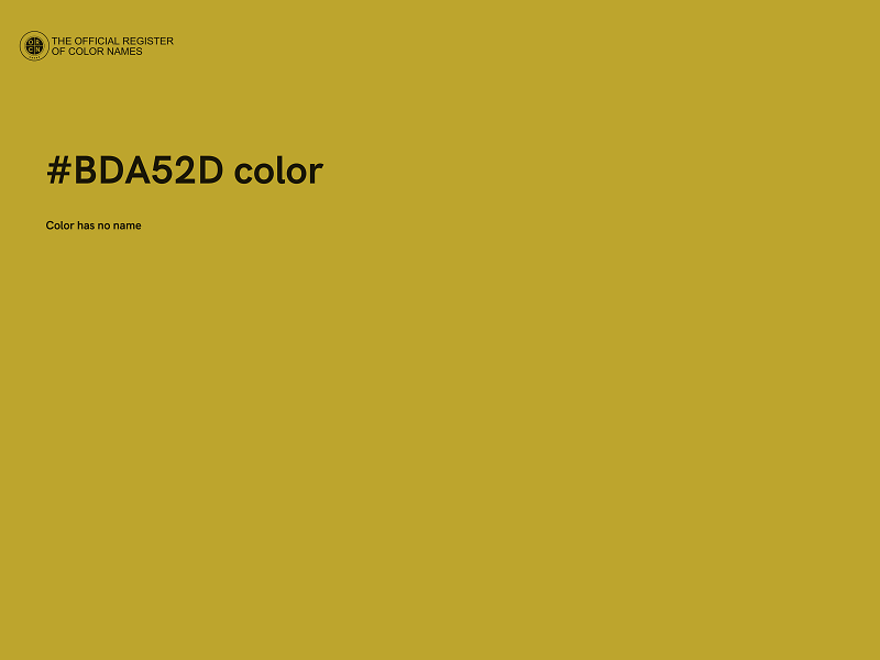 #BDA52D color image