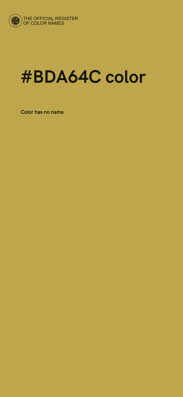 #BDA64C color image