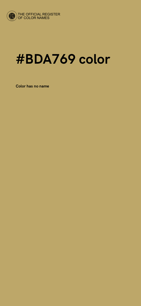 #BDA769 color image