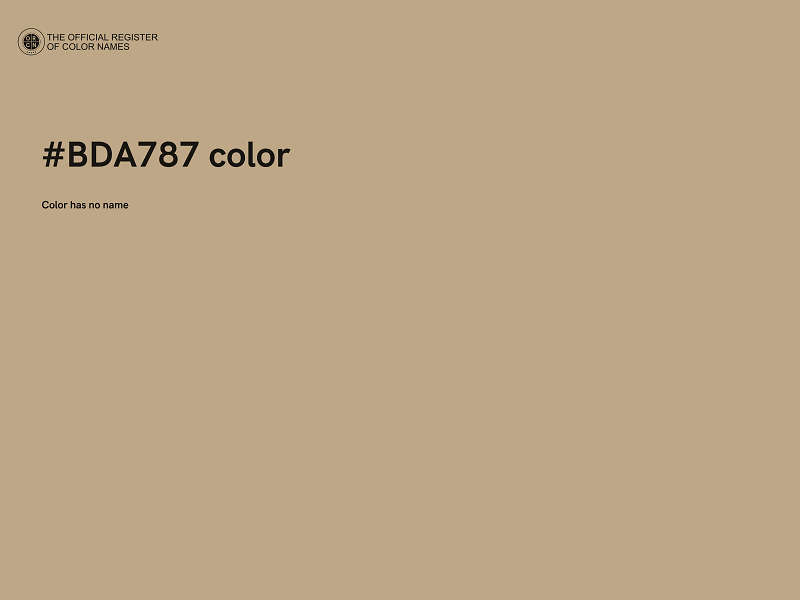 #BDA787 color image