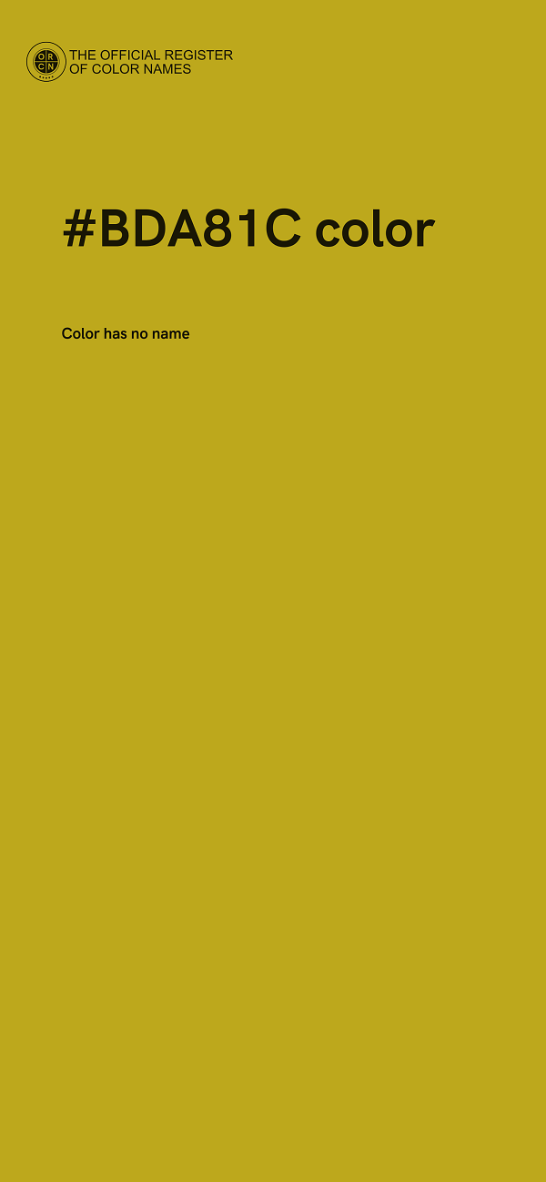 #BDA81C color image