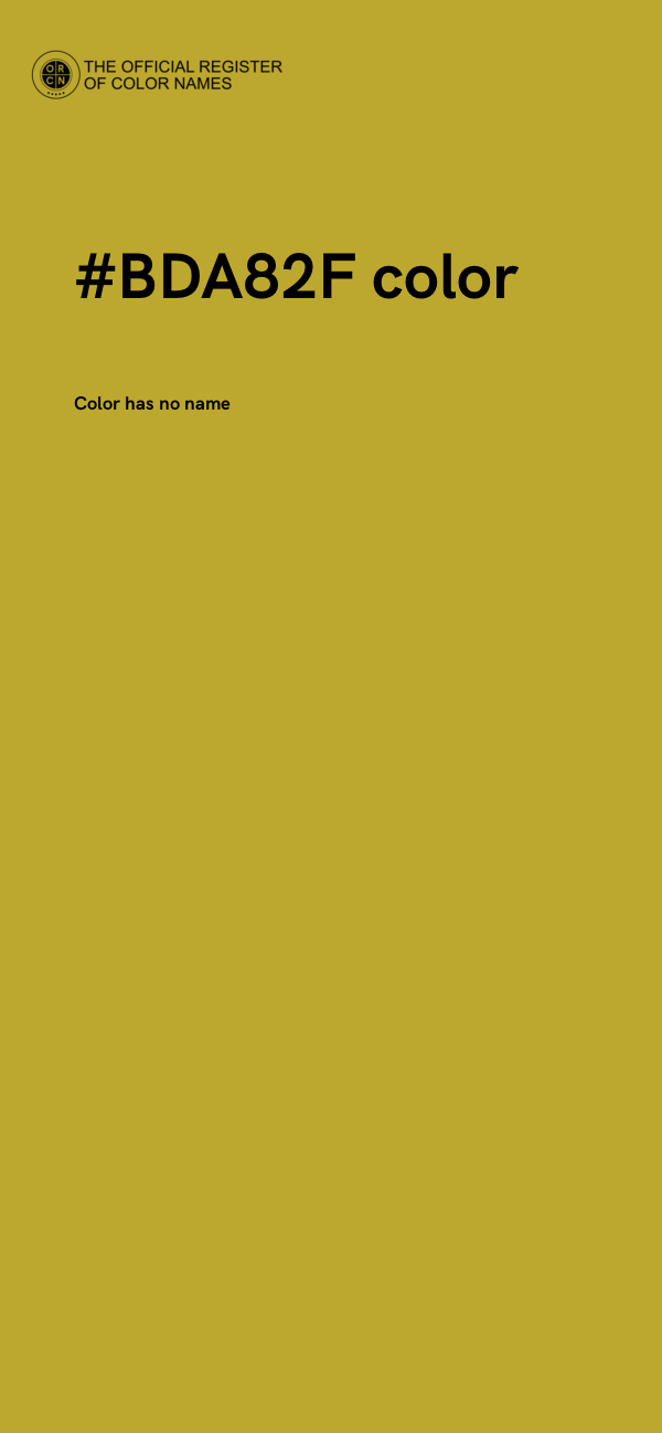 #BDA82F color image