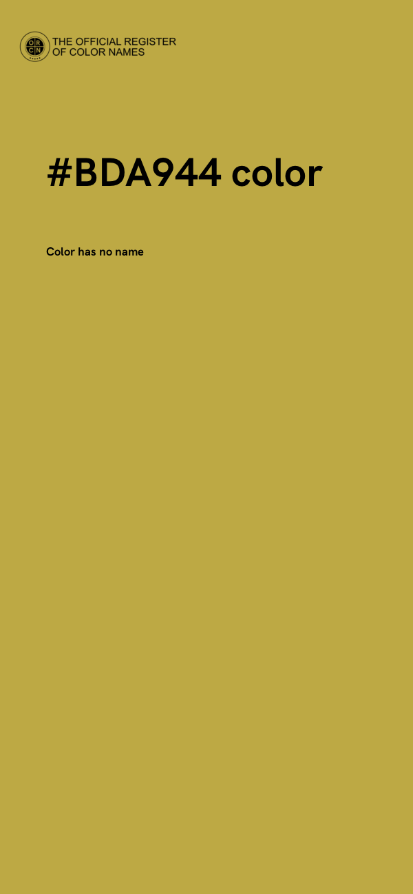 #BDA944 color image