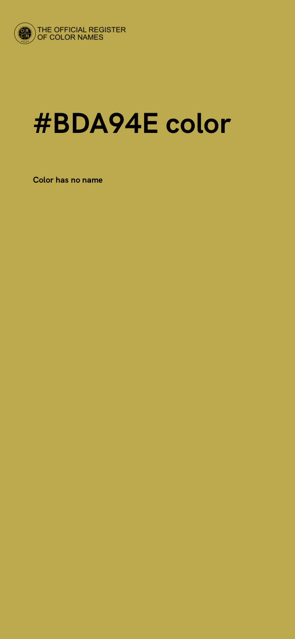 #BDA94E color image