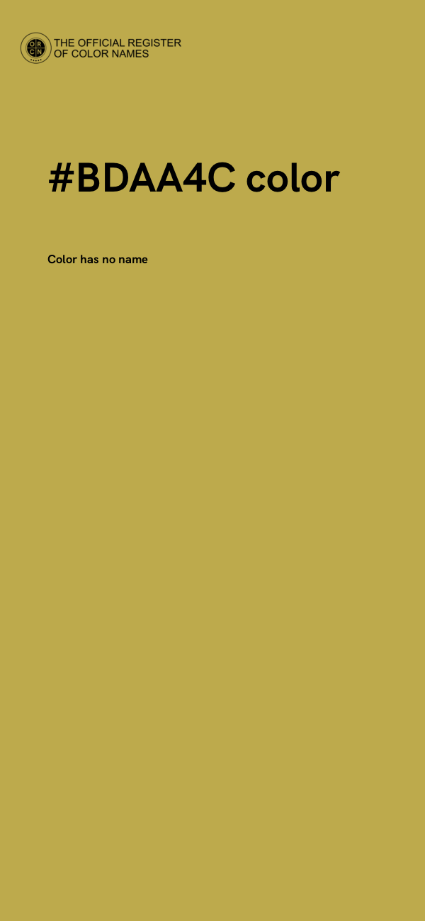 #BDAA4C color image