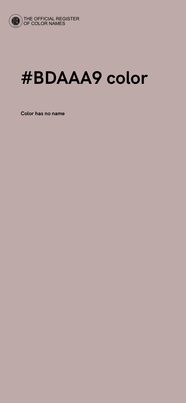 #BDAAA9 color image