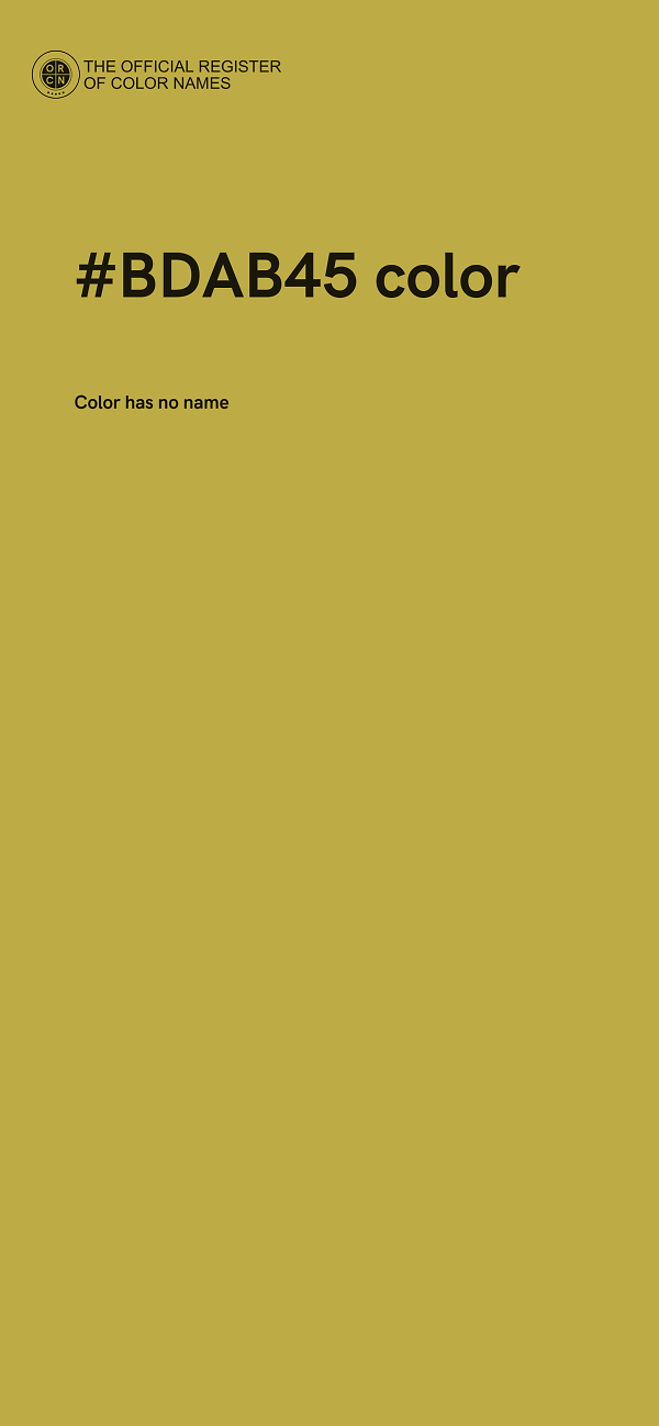#BDAB45 color image