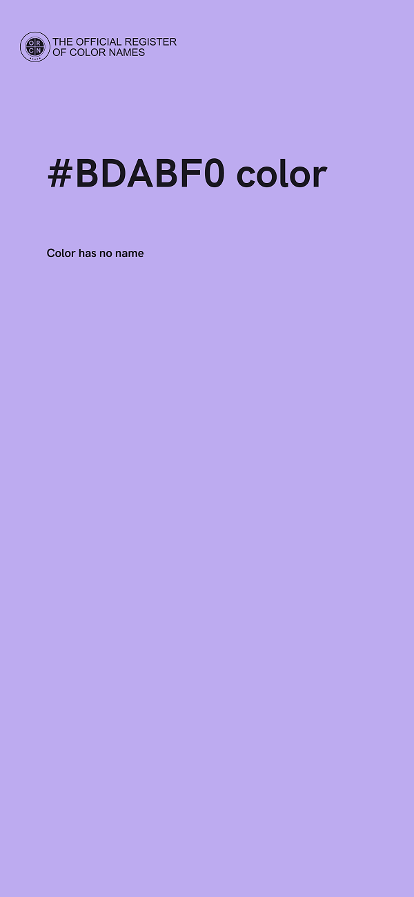 #BDABF0 color image
