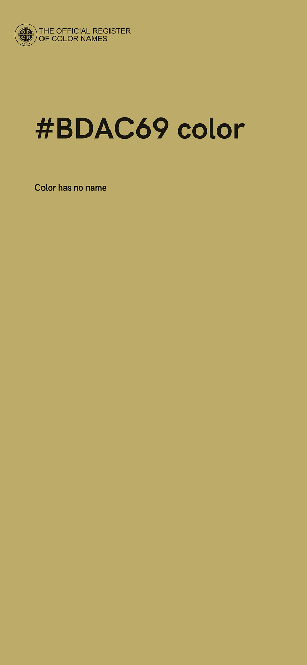 #BDAC69 color image