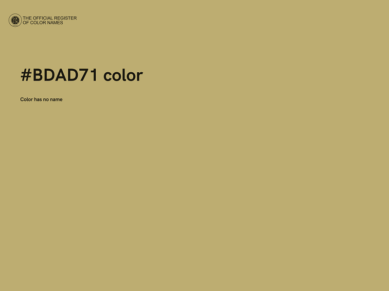 #BDAD71 color image