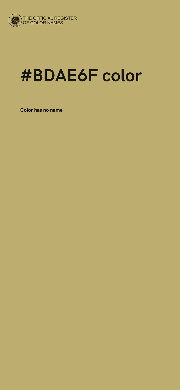 #BDAE6F color image