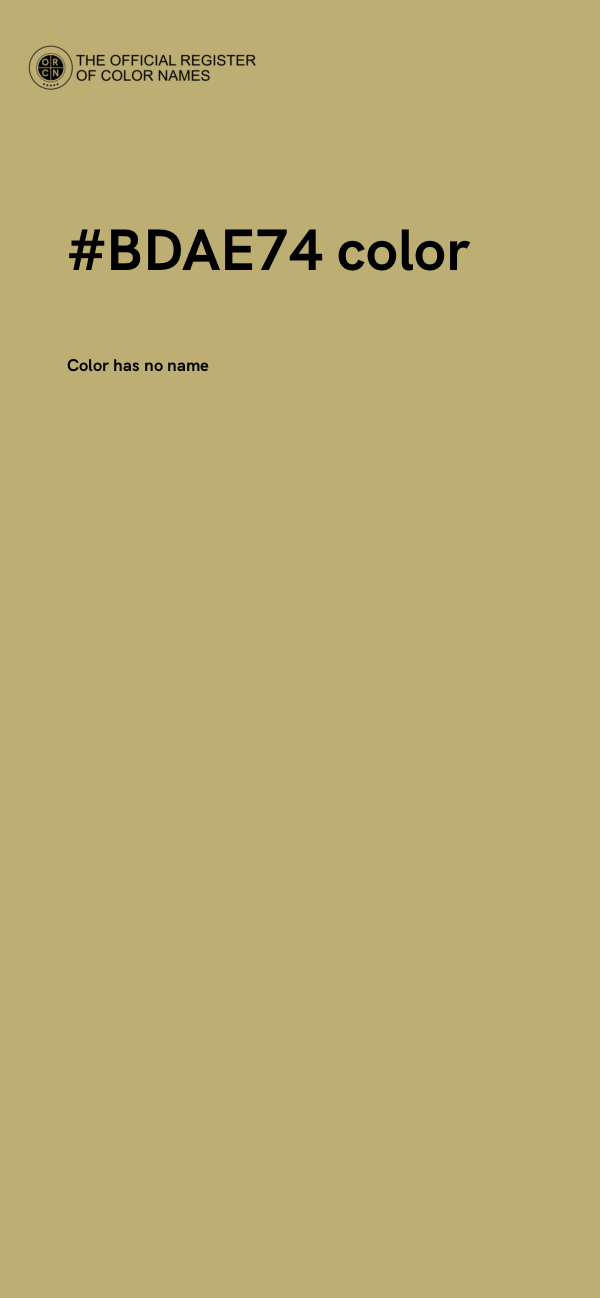 #BDAE74 color image
