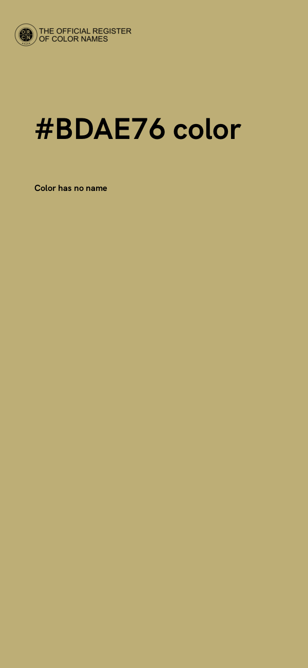 #BDAE76 color image