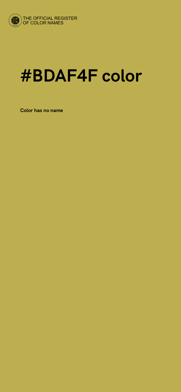 #BDAF4F color image
