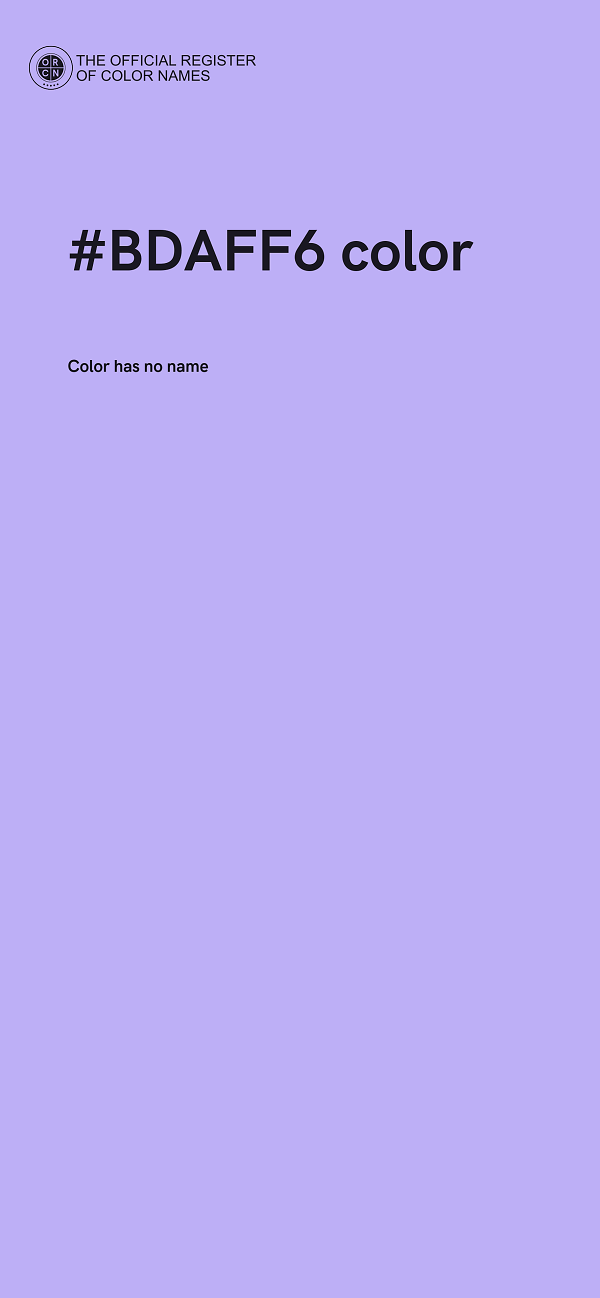 #BDAFF6 color image