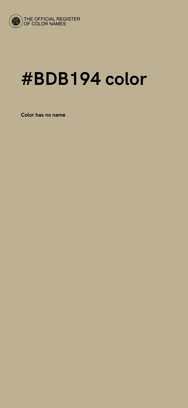 #BDB194 color image