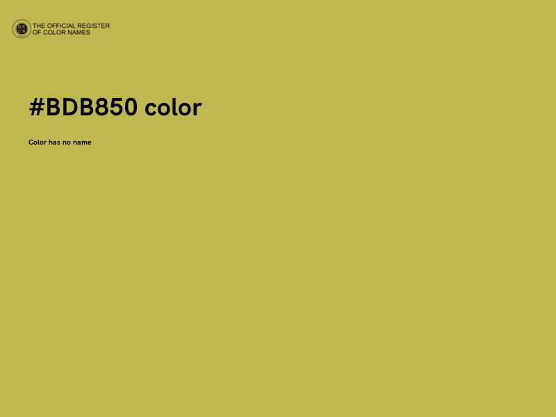 #BDB850 color image