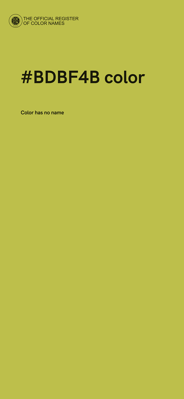 #BDBF4B color image