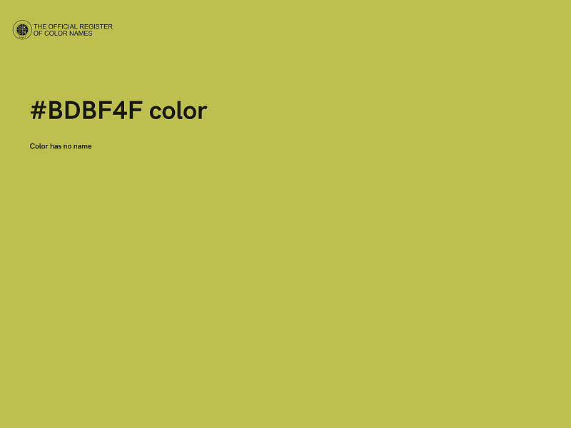 #BDBF4F color image